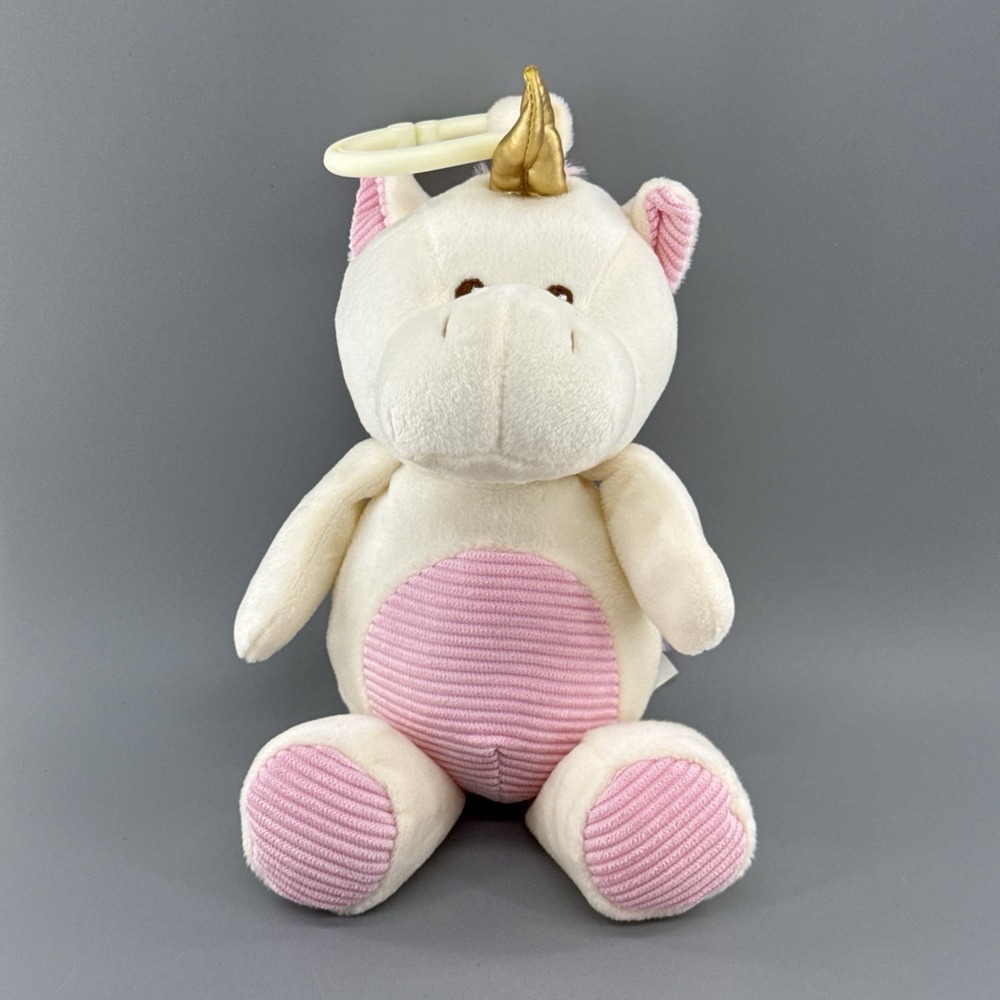 KellyBaby Unicorn Rattle Plush Kellytoy Baby Stuffed Animal 12" Pink Belly